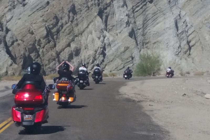 Men Riding Motorbikes Route 66