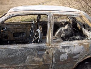 Burned car