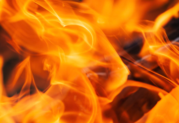 close up of a fire