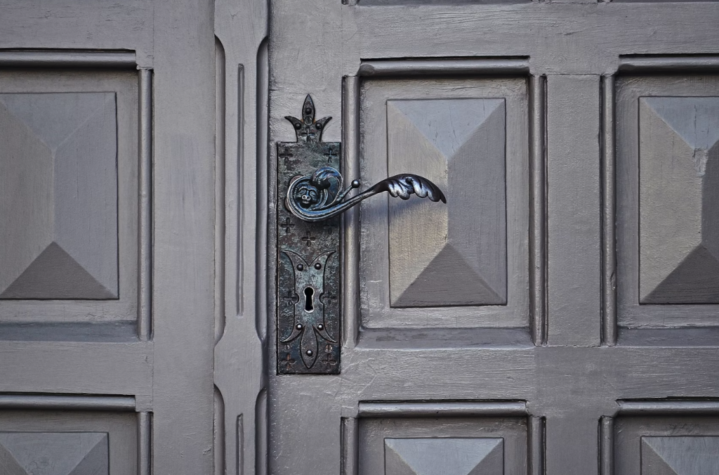 locked grey door